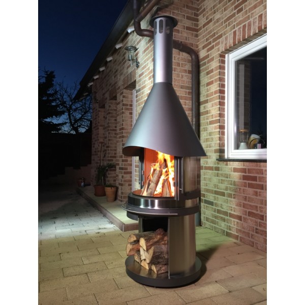 Камин для гриля Стекло DN 700