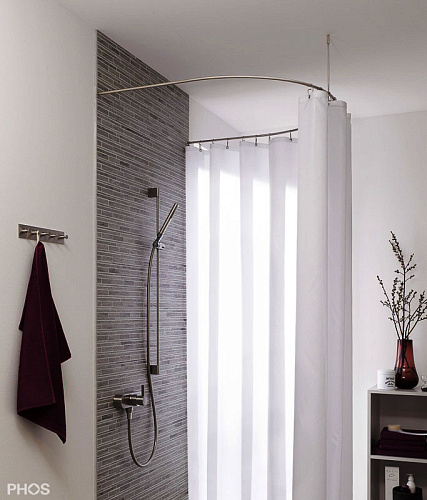 Карниз для ванной и душа полукруглый