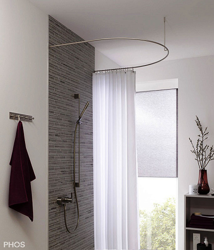 Карниз для ванной и душа полукруглый