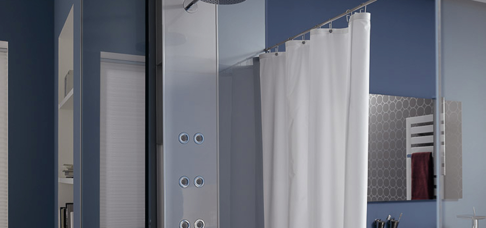 Душевой занавес L-образной формы